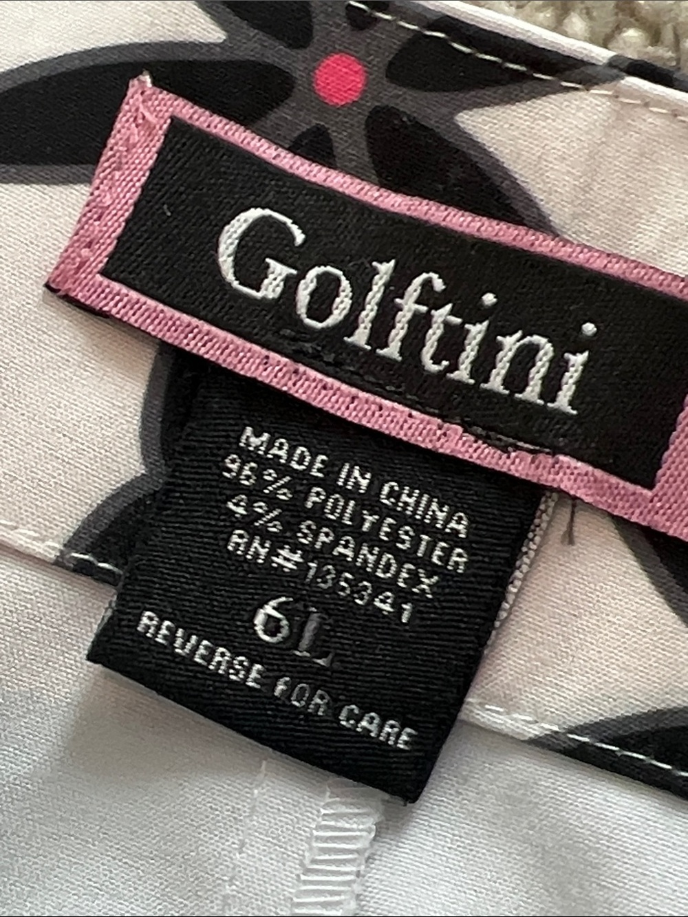 Golfini Twiggy Skort Size 6 Black White Pink Floral Golf Tennis - Picture 5 of 16